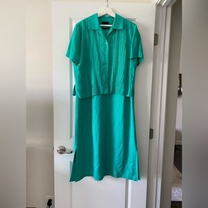 Vintage Two-Piece Linen Dress
